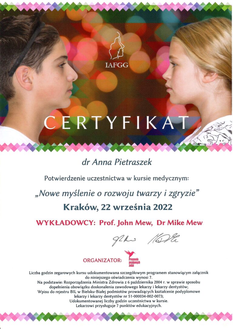 Certyfikat 47 - Anna Pietraszek - Dr Pe