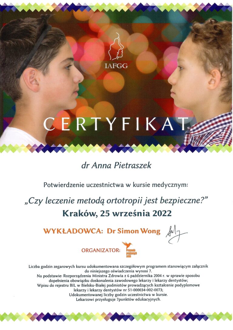 Certyfikat 49 - Anna Pietraszek - Dr Pe